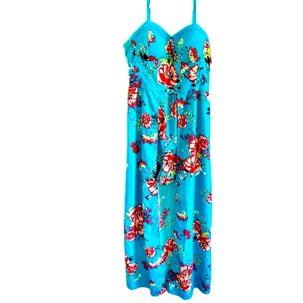 Band of Gypsies Blue Floral Maxi Dress & Romper Shorts Combo Size Medium Concert